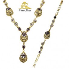 Gümüş Otantik Taşlı Set